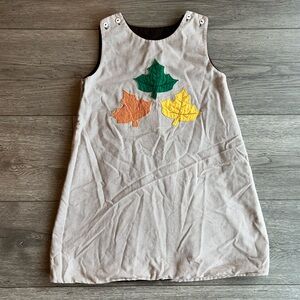 Royal Kidz Toddler Girl Smocked Reversible Fall Dress - Leaves & Cupcake